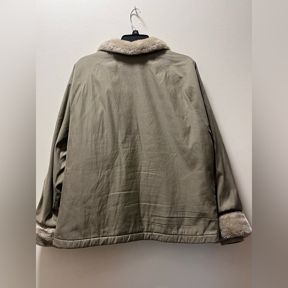 Woolrich Stylish Classic Jacket with Faux Fur Sherpa Trim, Women’s, Sz XL, Wheat - Picture 2 of 7